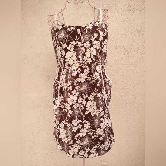 Floral Summer Dress Retro 70's Summer Fashion Apparel Everyday Pockets Large - Picture 1 of 15